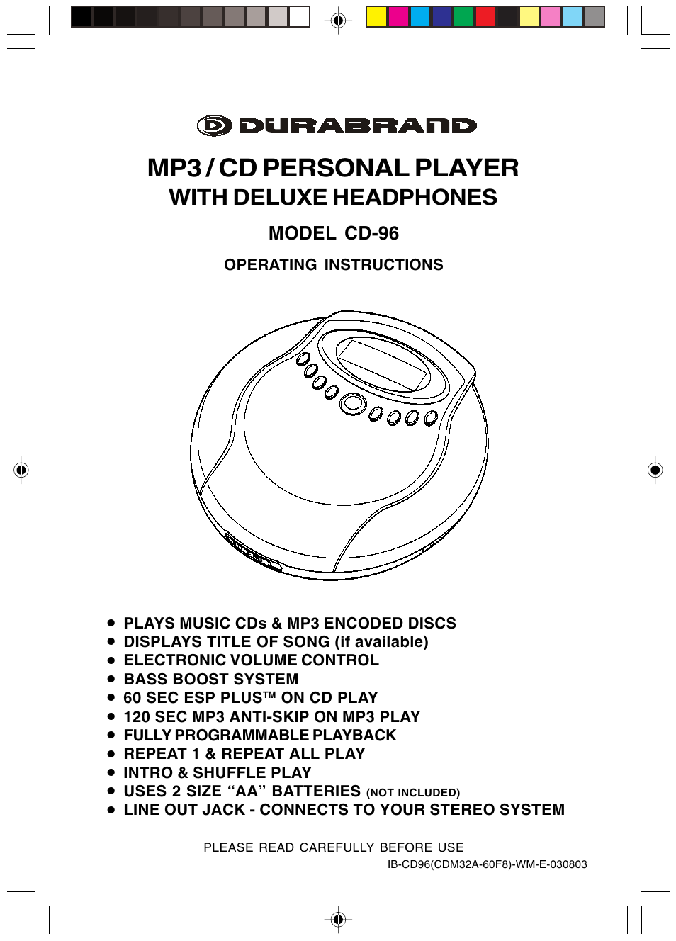 Lenoxx Electronics CD-96 User Manual | 20 pages