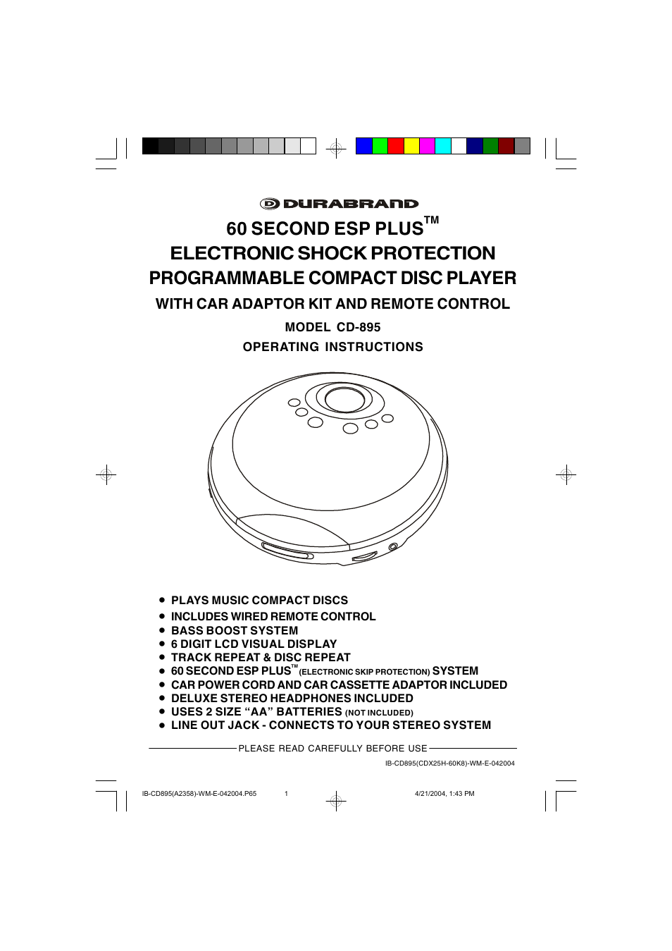 Lenoxx Electronics CD-895 User Manual | 18 pages