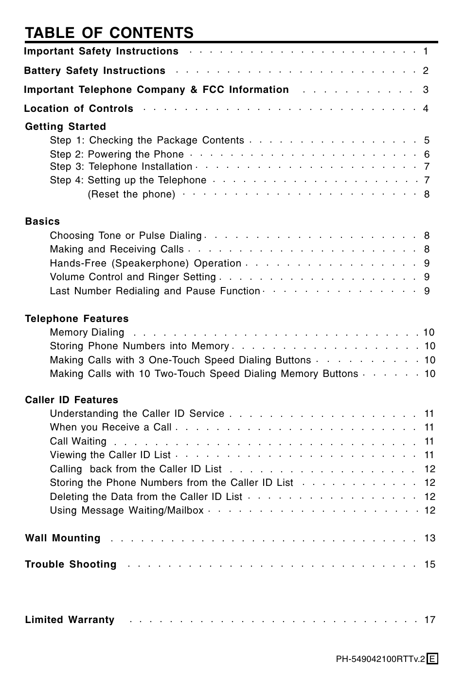 Lenoxx Electronics PH-549 User Manual | Page 2 / 19