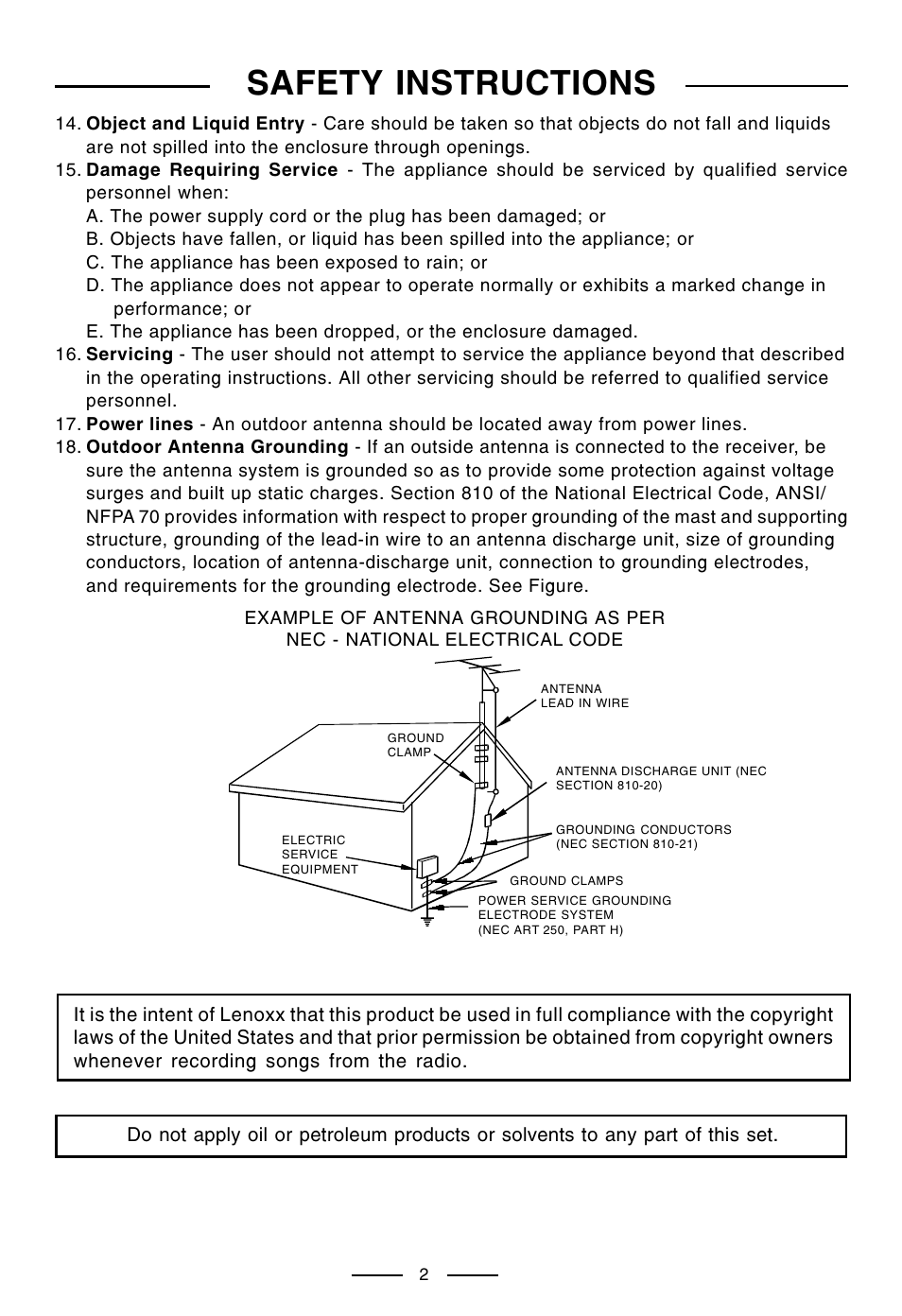 Safety instructions | Lenoxx Electronics CT-99 User Manual | Page 3 / 14