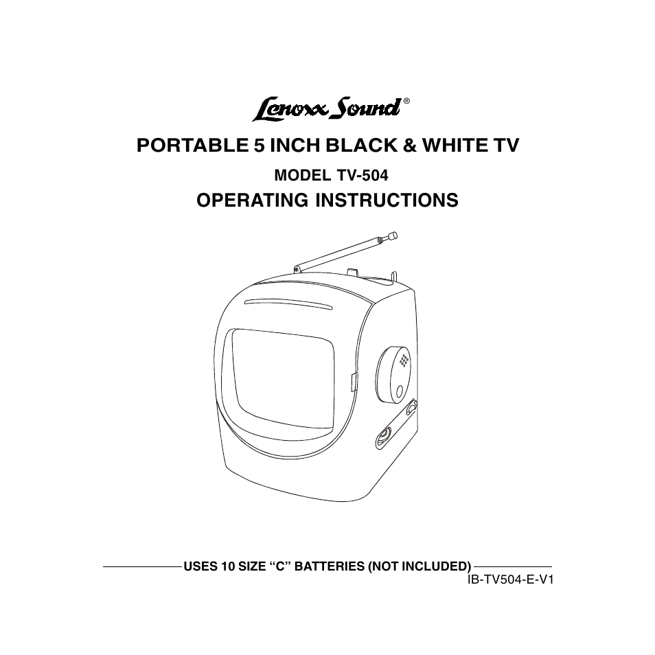Lenoxx Electronics TV-504 User Manual | 10 pages