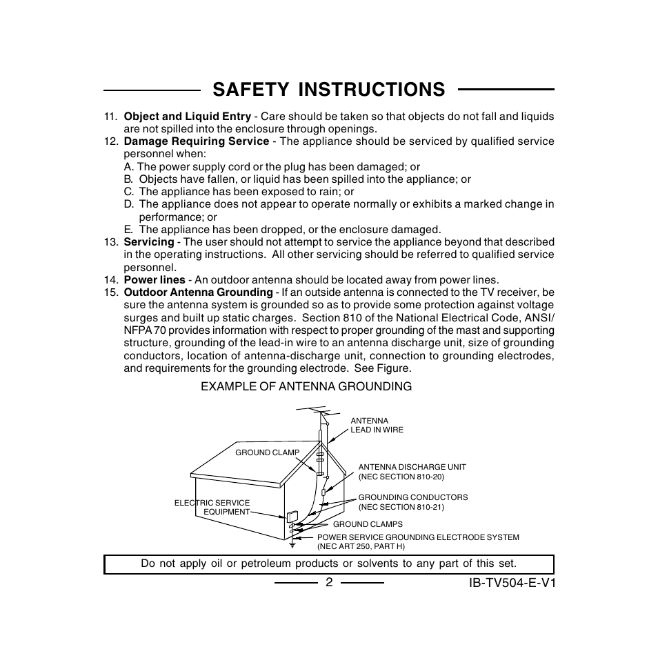 Safety instructions, Ib-tv504-e-v1 | Lenoxx Electronics TV-504 User Manual | Page 3 / 10