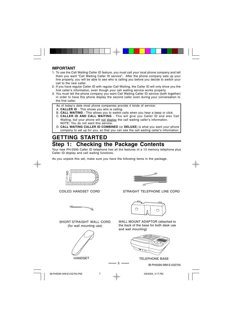 Important | Lenoxx Electronics IB-PH5595 User Manual | Page 7 / 20