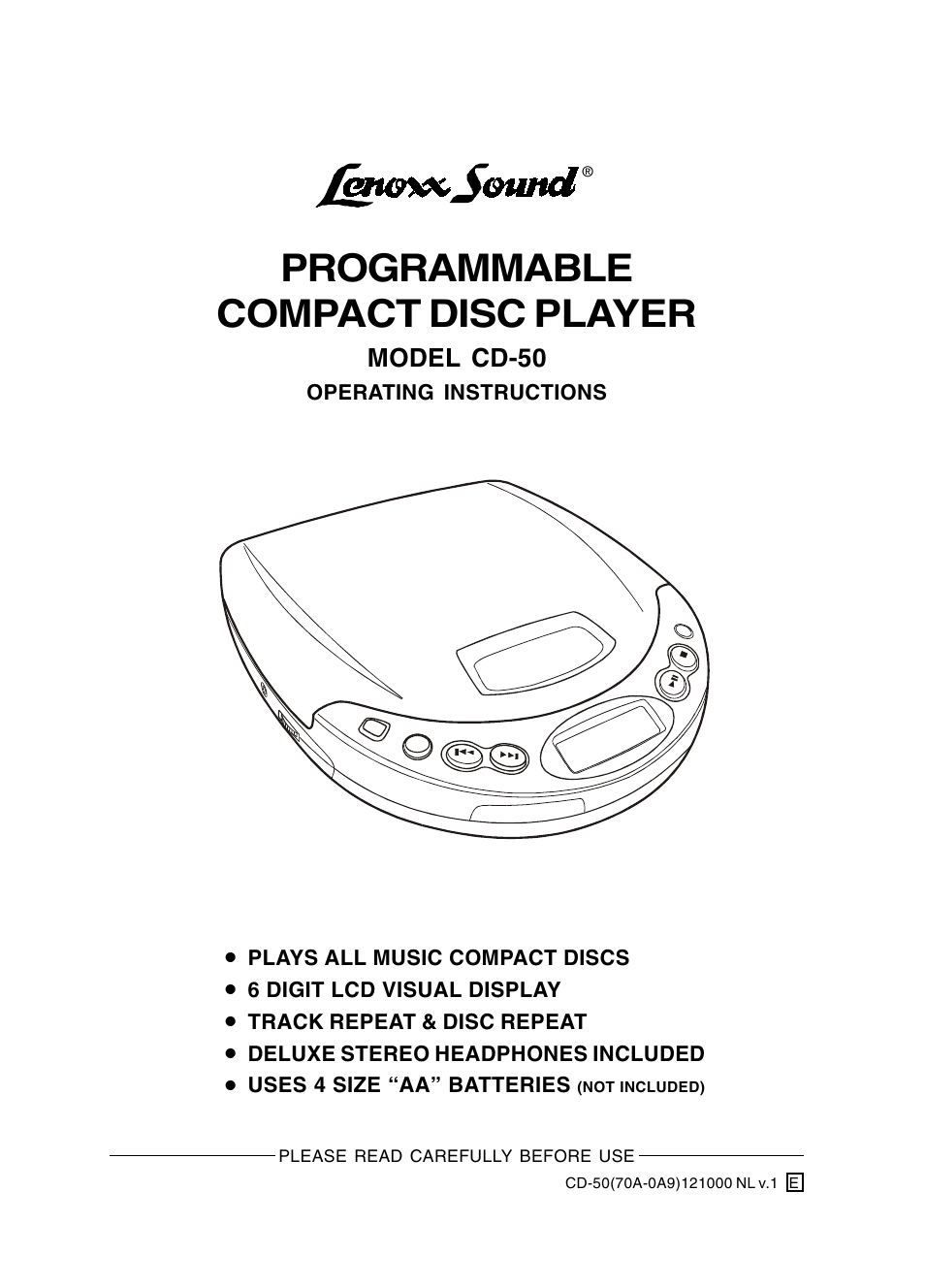 Lenoxx Electronics CD-50 User Manual | 14 pages