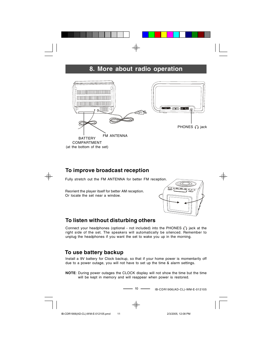 More about radio operation | Lenoxx Electronics CDR1906 User Manual | Page 11 / 17