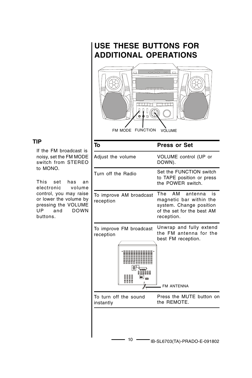 Use these buttons for additional operations | Lenoxx Electronics SL-6703 User Manual | Page 11 / 24