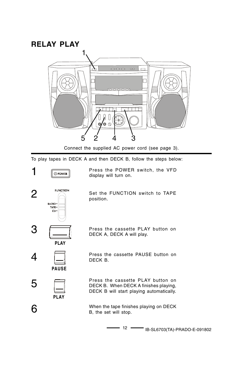 Relay play 3 | Lenoxx Electronics SL-6703 User Manual | Page 13 / 24