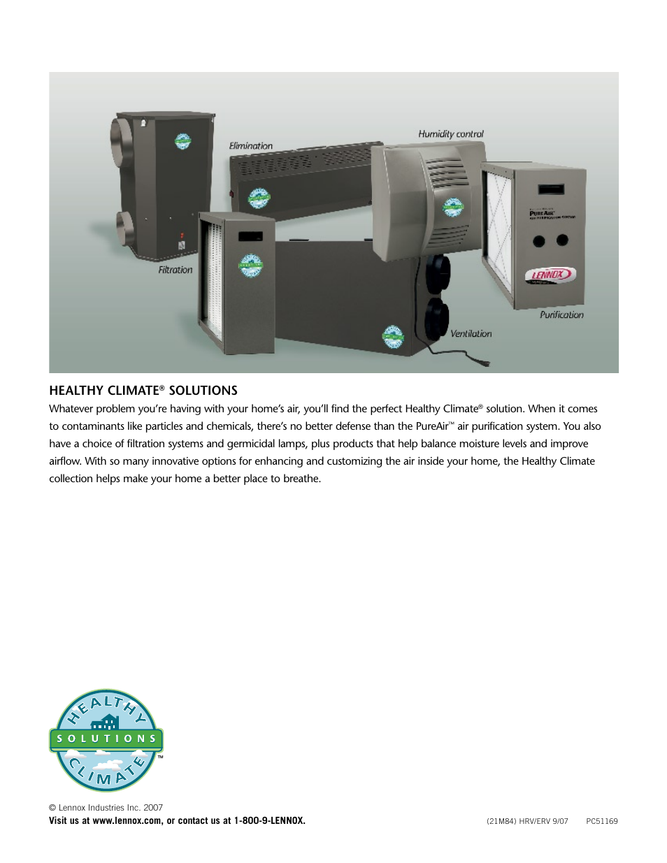 Healthy climate, Solutions | Lenoxx Electronics Healthy Climate Ventilators User Manual | Page 4 / 4