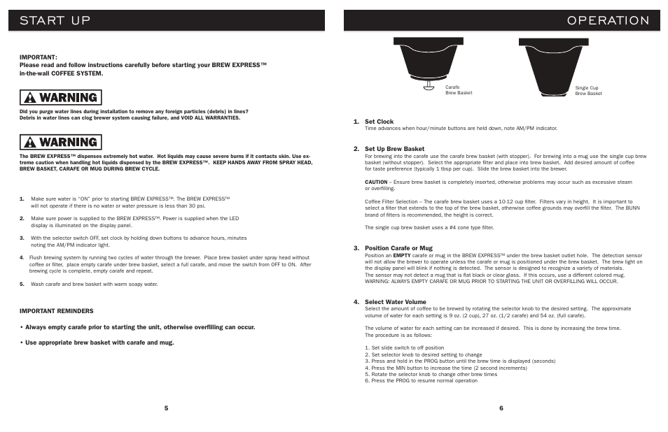 Start up operation | Lance-Larkin BE-112 User Manual | Page 5 / 11