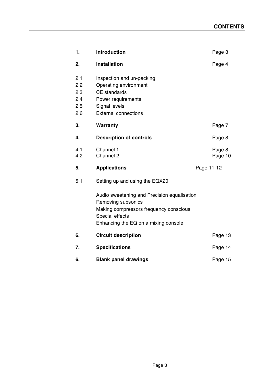 LA Audio EQX20 User Manual | Page 3 / 20