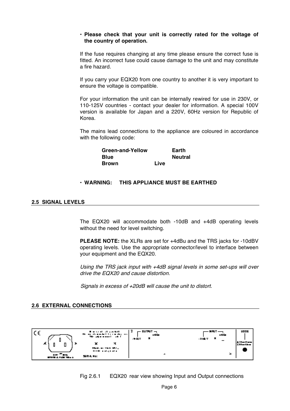 LA Audio EQX20 User Manual | Page 6 / 20