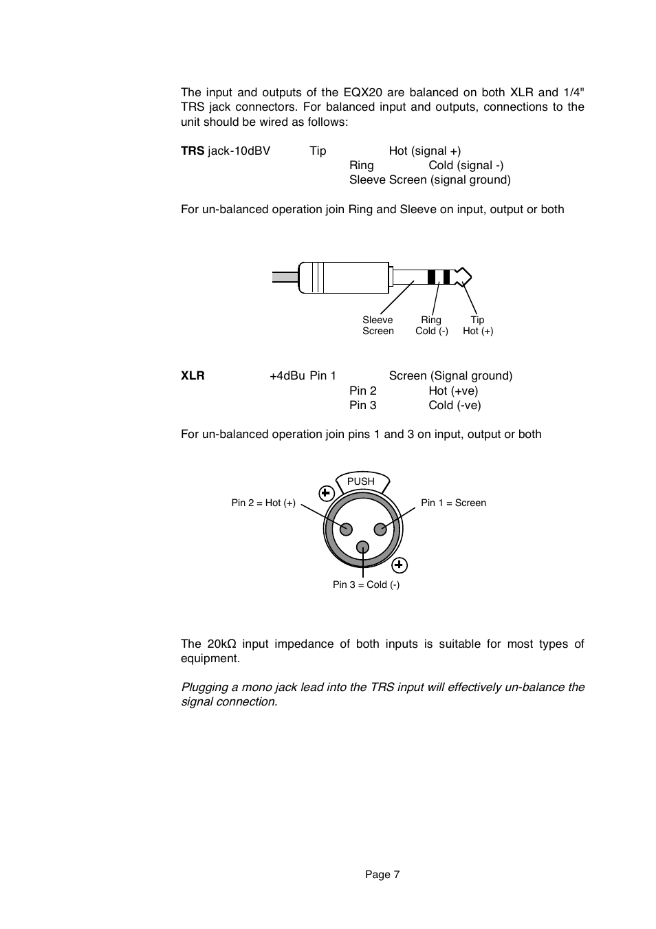 LA Audio EQX20 User Manual | Page 7 / 20