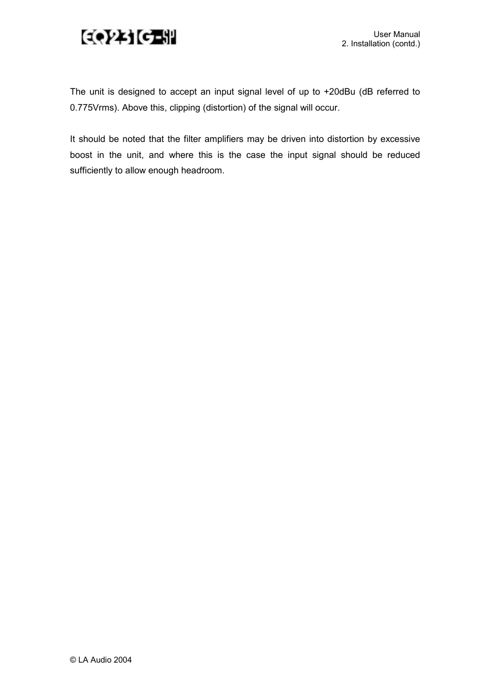 LA Audio EQ231G-SP User Manual | Page 10 / 20
