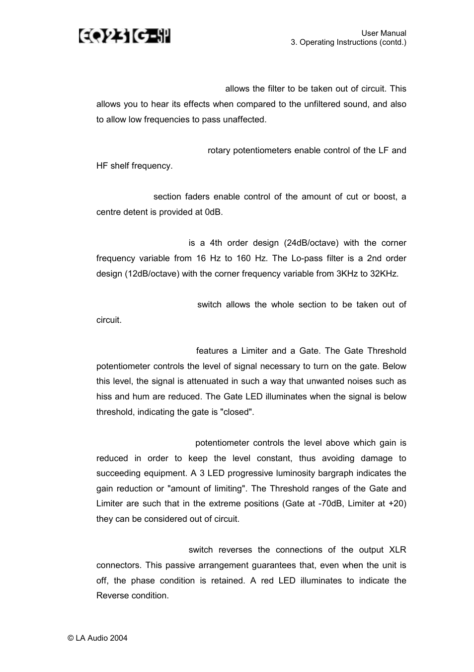LA Audio EQ231G-SP User Manual | Page 12 / 20