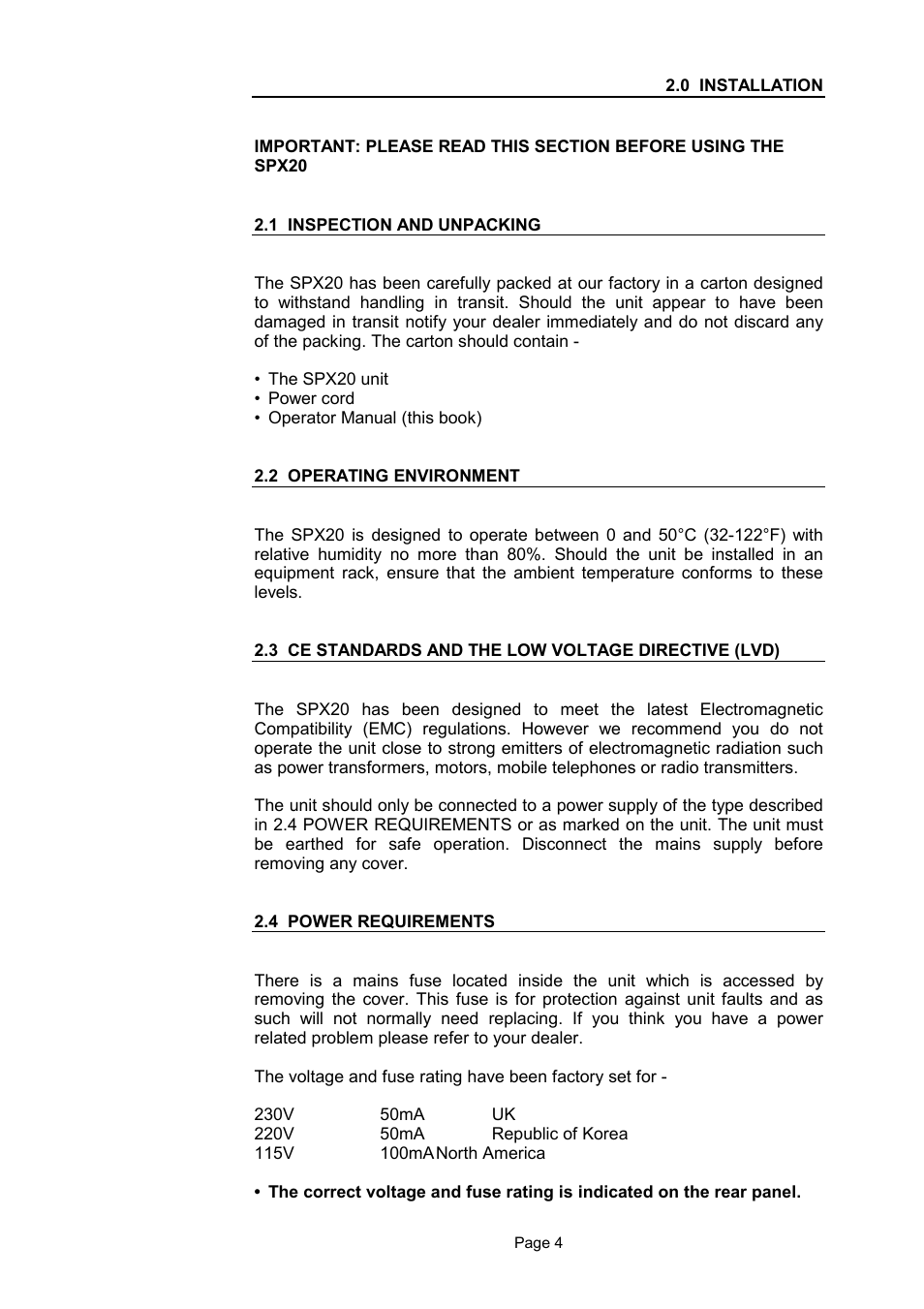 LA Audio SPX20 User Manual | Page 4 / 14