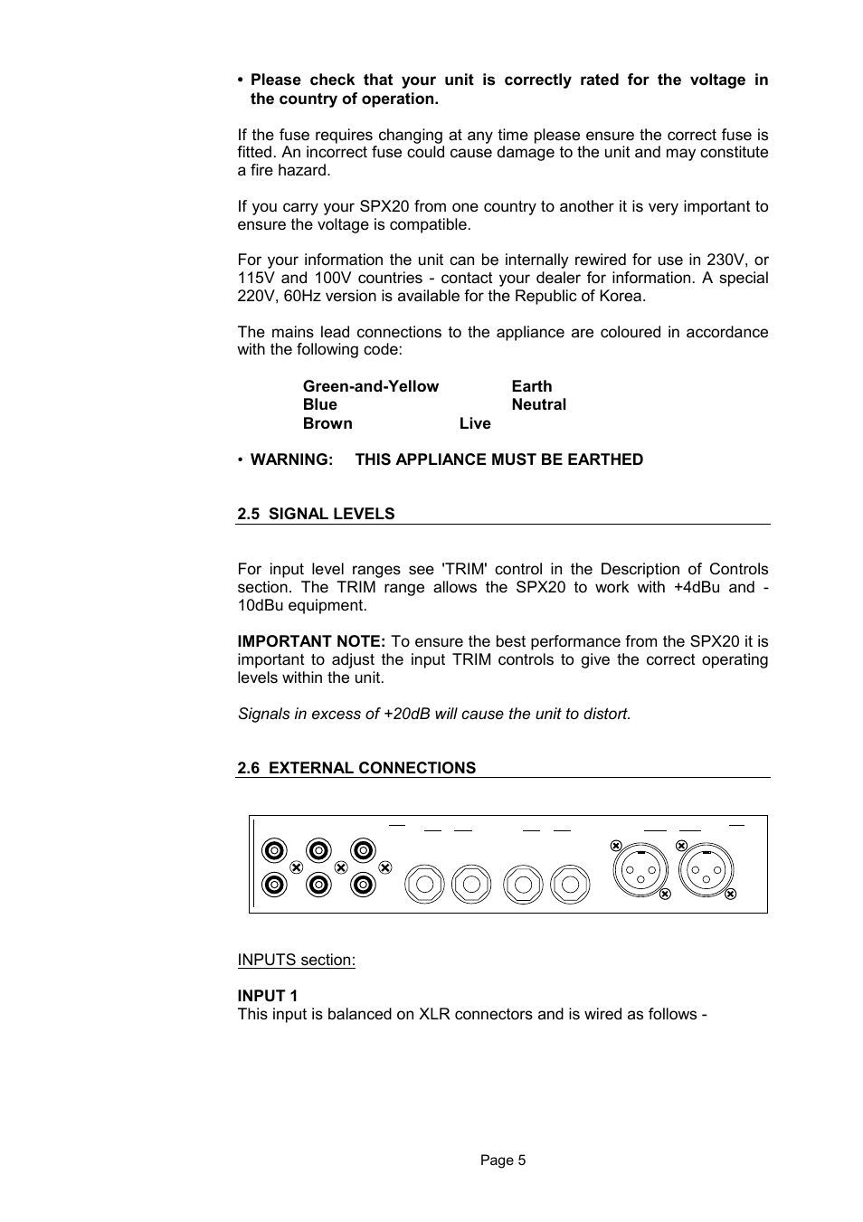 LA Audio SPX20 User Manual | Page 5 / 14