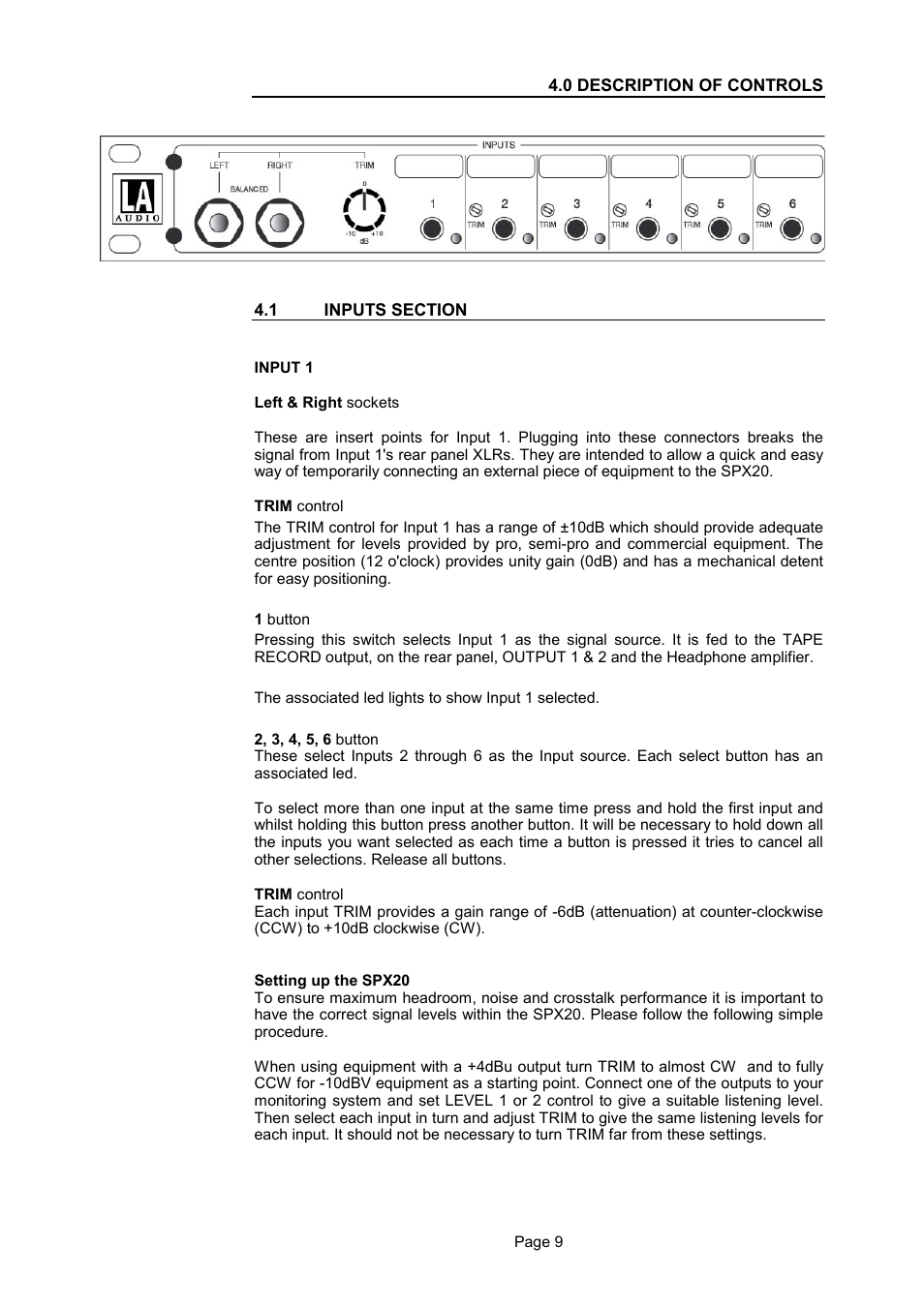 LA Audio SPX20 User Manual | Page 9 / 14