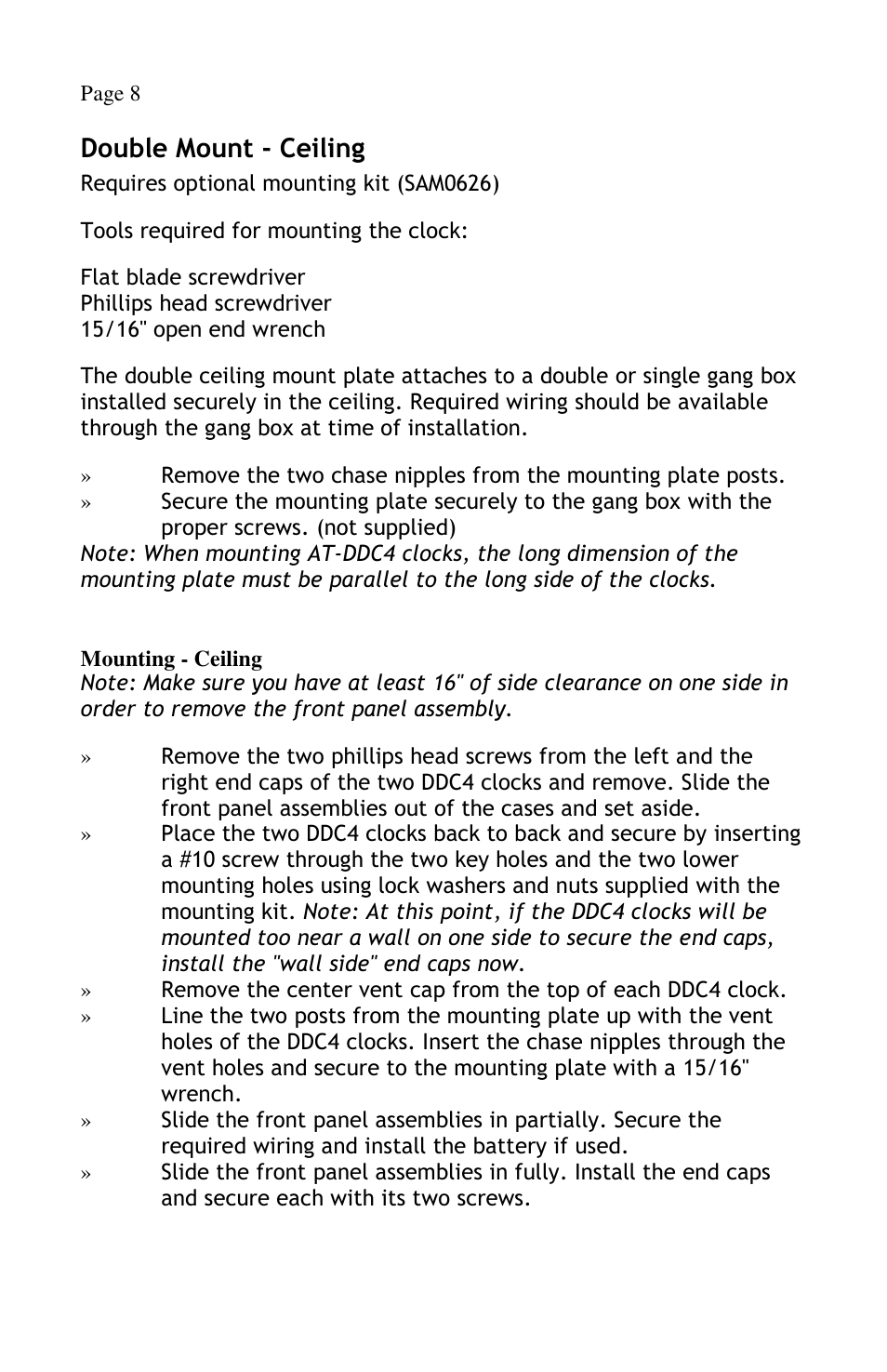 Double mount - ceiling | Lathem Airtime AT-DDC4 User Manual | Page 10 / 13