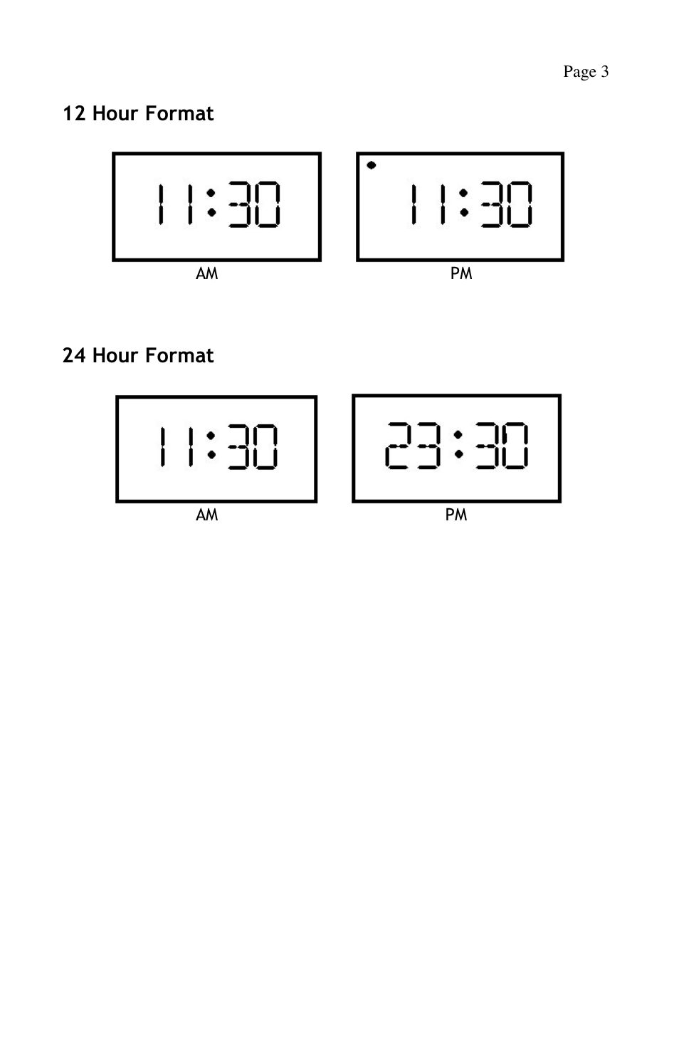 12 hour format, 24 hour format | Lathem Airtime AT-DDC4 User Manual | Page 5 / 13