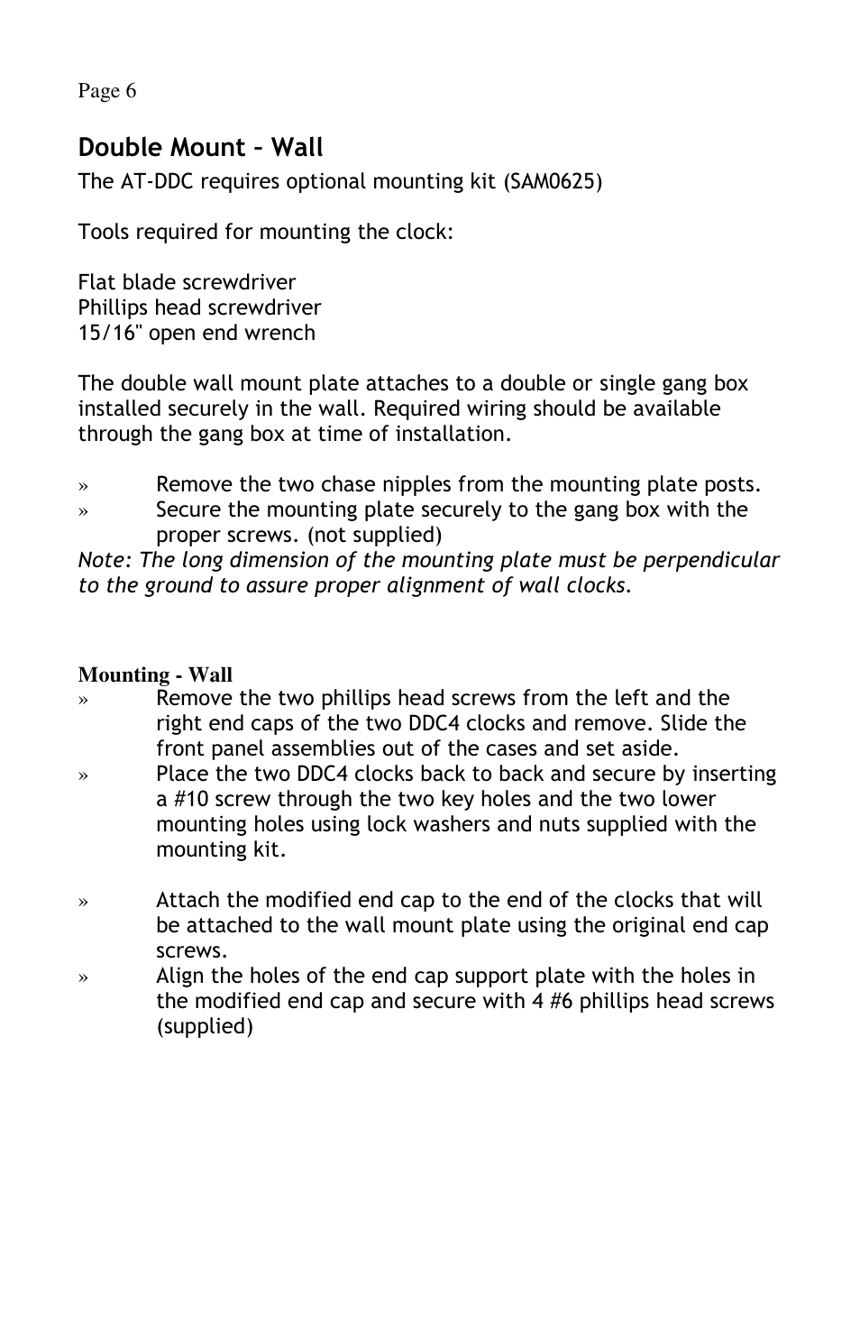 Double mount – wall | Lathem Airtime AT-DDC4 User Manual | Page 8 / 13