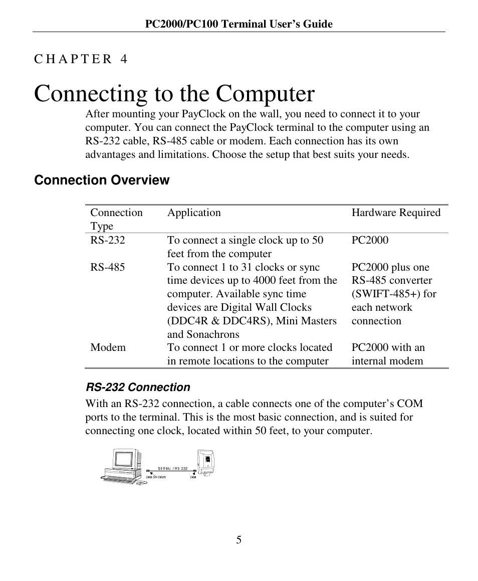 Connecting to the computer | Lathem PC2000 User Manual | Page 13 / 34