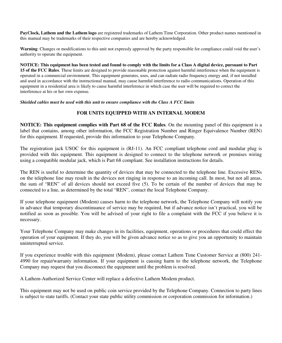 Lathem PC2000 User Manual | Page 2 / 34