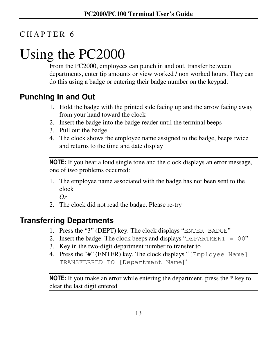 Using the pc2000 | Lathem PC2000 User Manual | Page 21 / 34