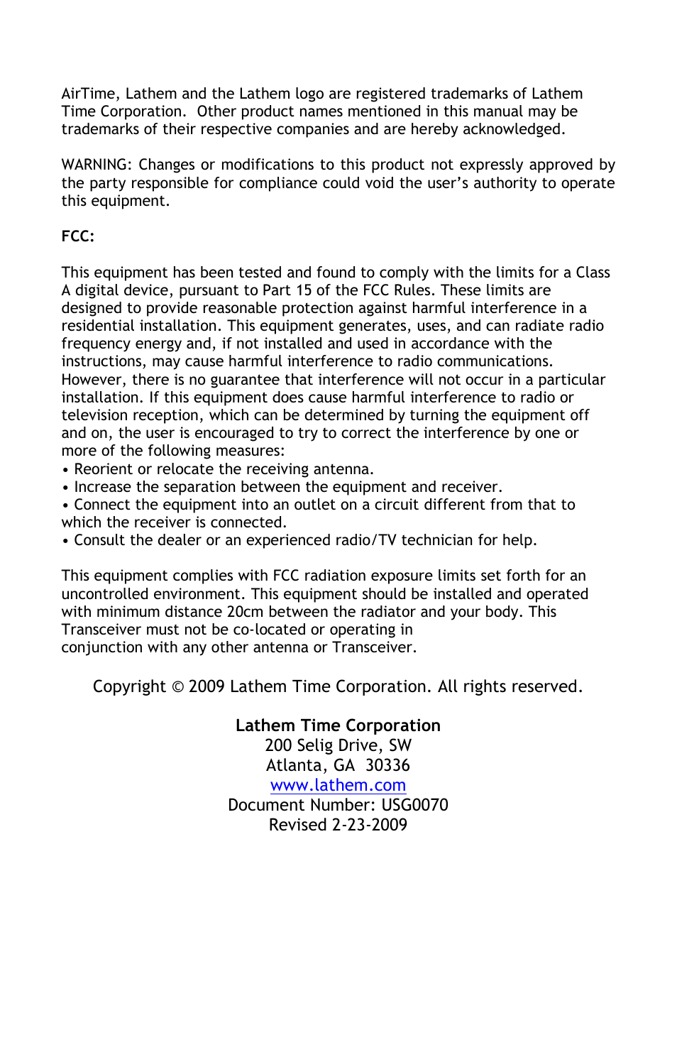 Lathem AirTime ATX6 User Manual | Page 2 / 31