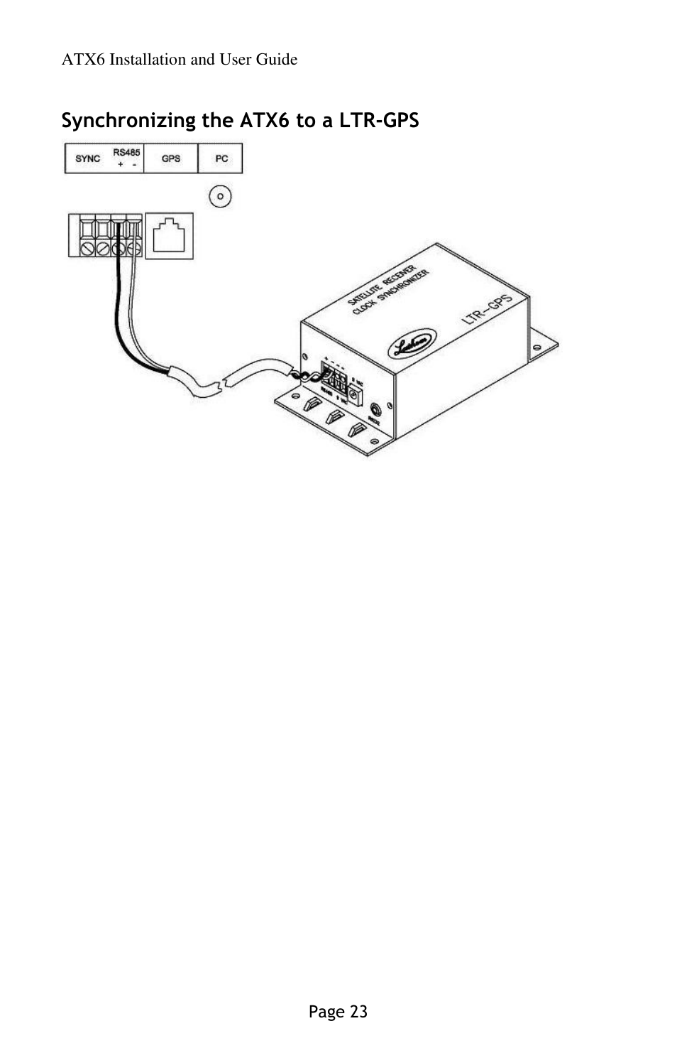 Synchronizing the atx6 to a ltr-gps | Lathem AirTime ATX6 User Manual | Page 27 / 31