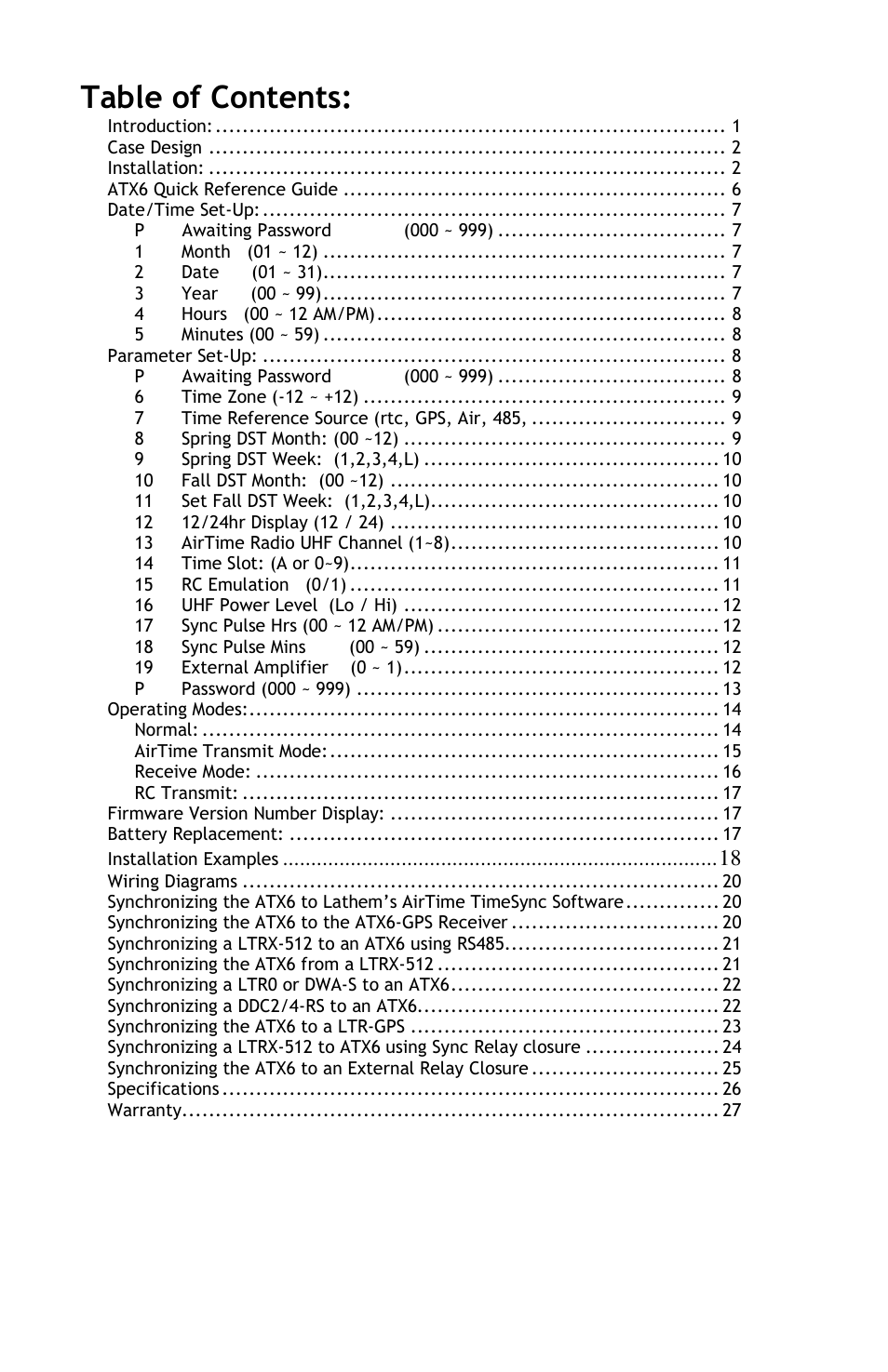 Lathem AirTime ATX6 User Manual | Page 3 / 31