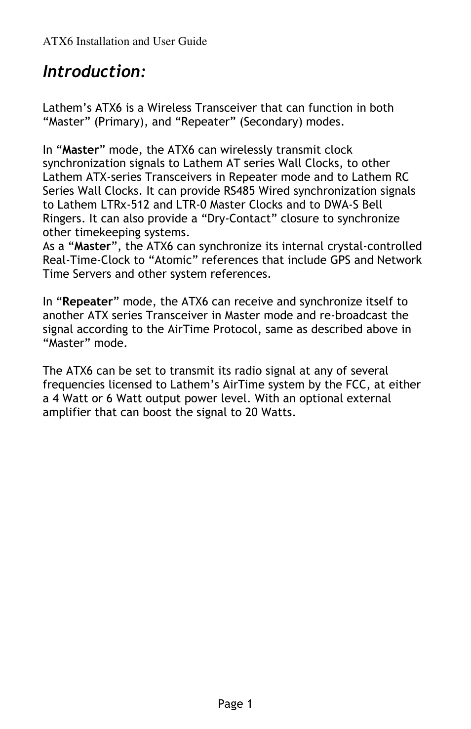 Introduction | Lathem AirTime ATX6 User Manual | Page 5 / 31