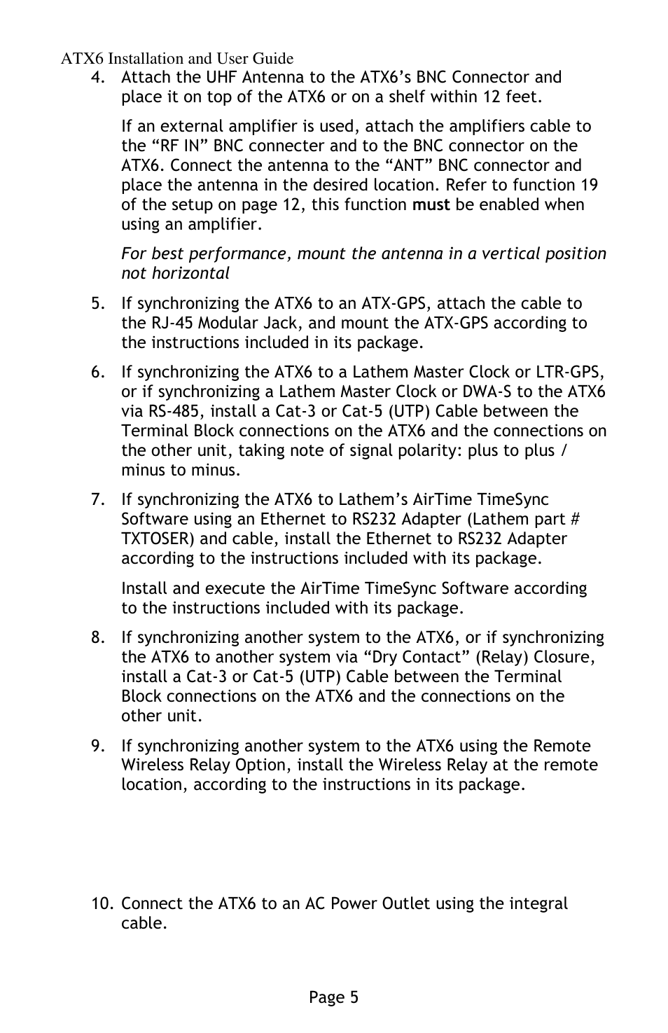 Lathem AirTime ATX6 User Manual | Page 9 / 31