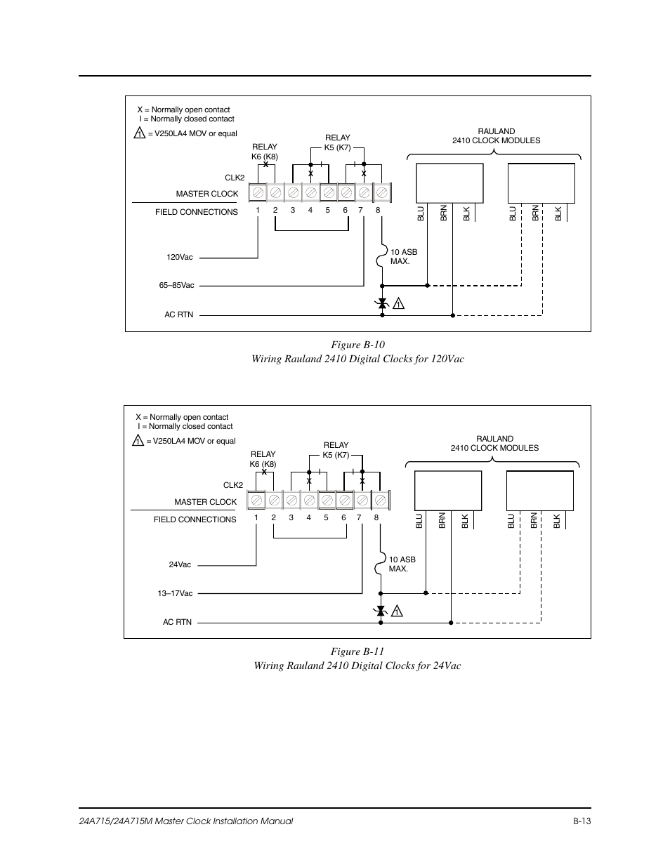 B-10, B-13, B-11 | Lathem Dukane 24A715 User Manual | Page 55 / 86