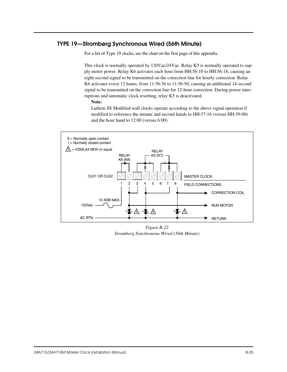 B-25, B-22, Type 19—stromberg synchronous wired (56th minute) | Lathem Dukane 24A715 User Manual | Page 67 / 86