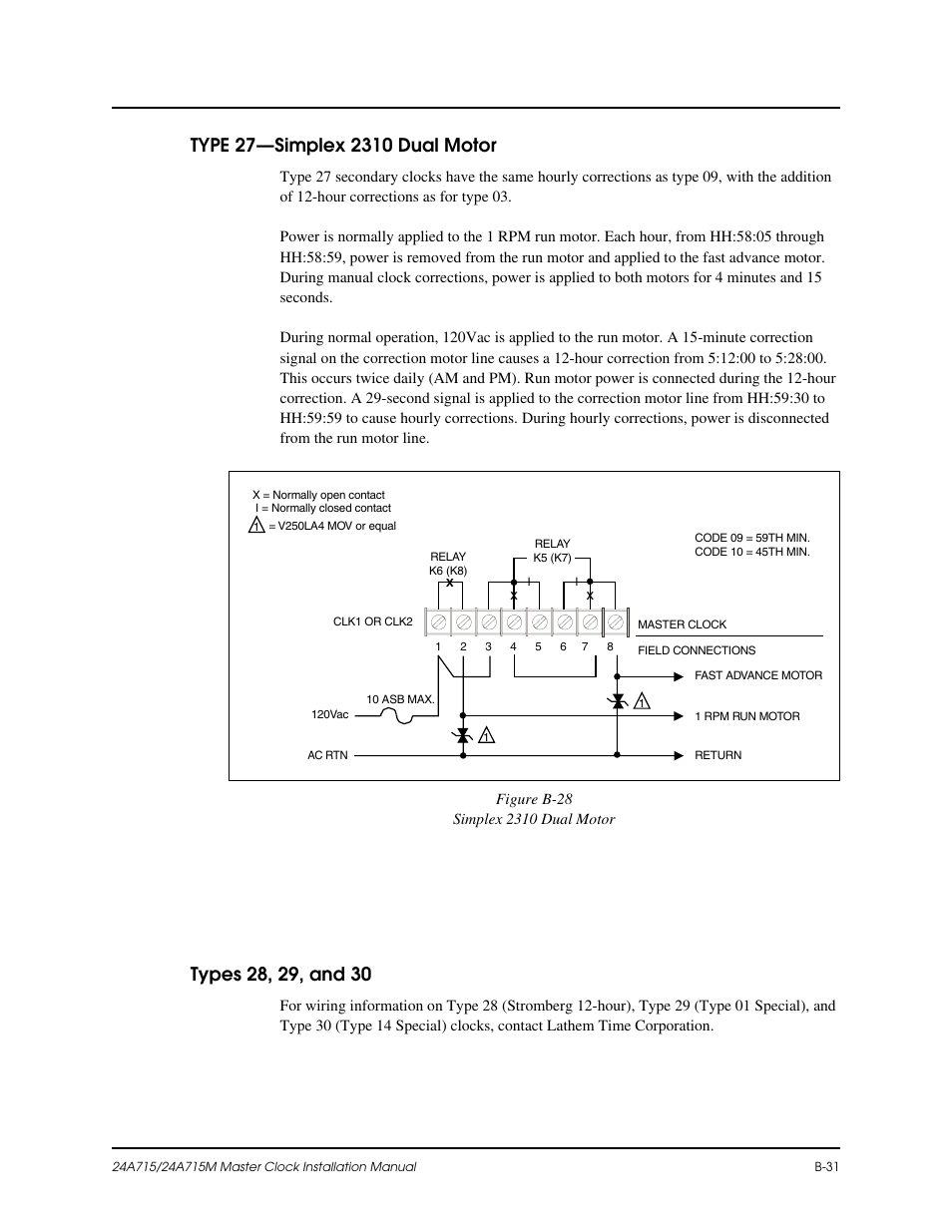 B-31, B-28 | Lathem Dukane 24A715 User Manual | Page 73 / 86