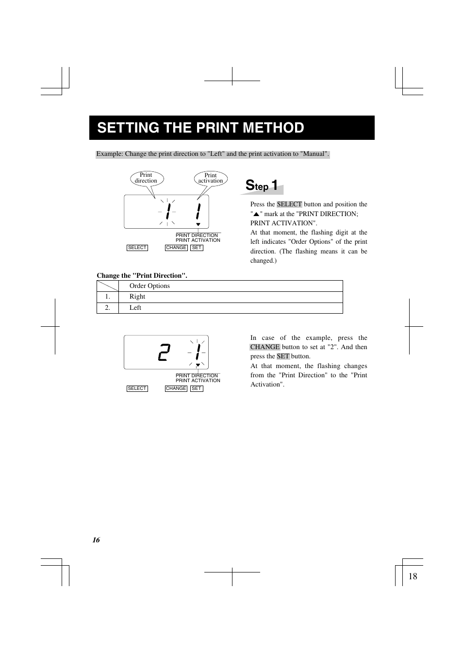 Setting the print method | Lathem 1500E User Manual | Page 18 / 36