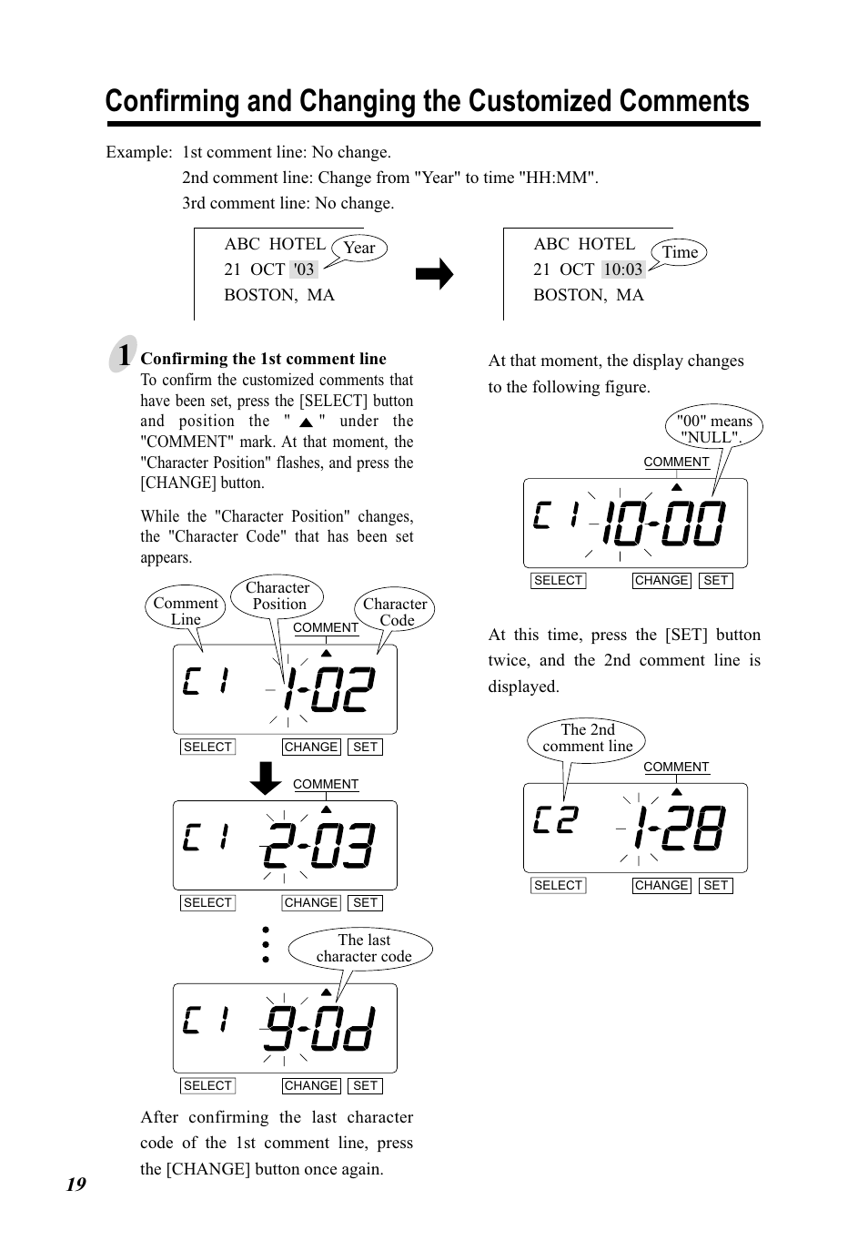 Confirming and changing the customized comments | Lathem 5000E Plus User Manual | Page 24 / 62