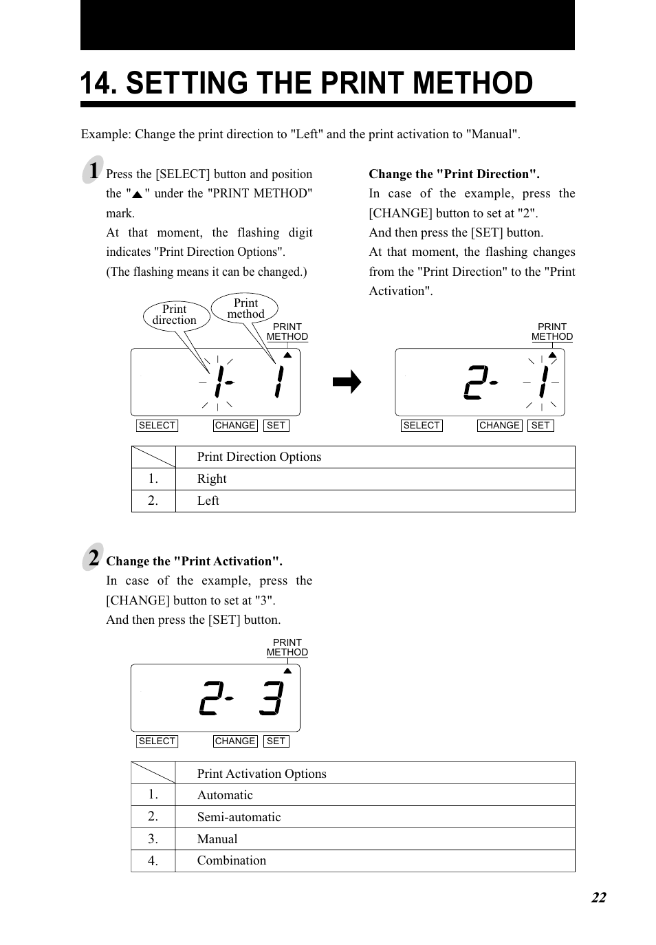 Setting the print method | Lathem 5000E Plus User Manual | Page 27 / 62