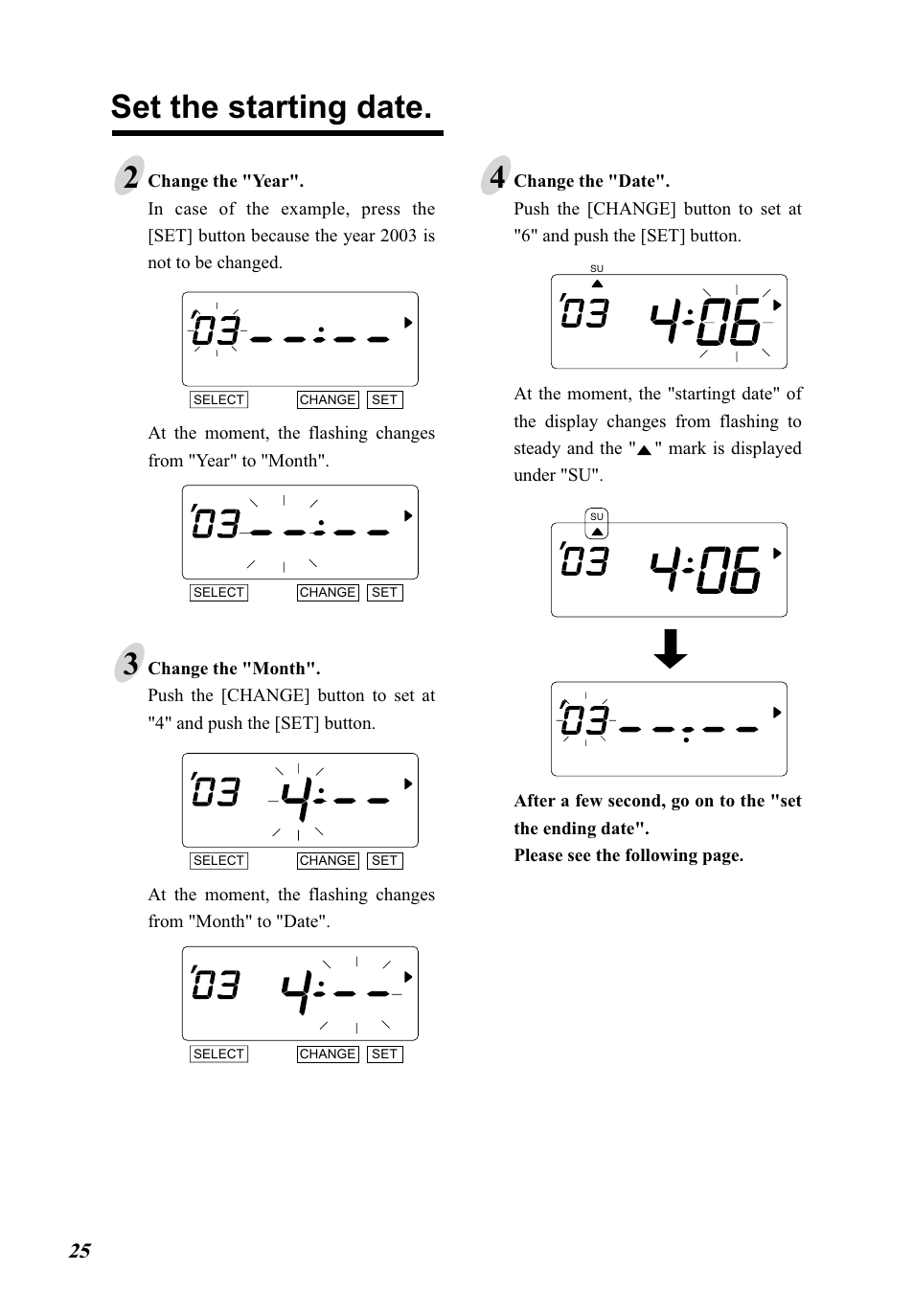 Set the starting date | Lathem 5000E Plus User Manual | Page 30 / 62