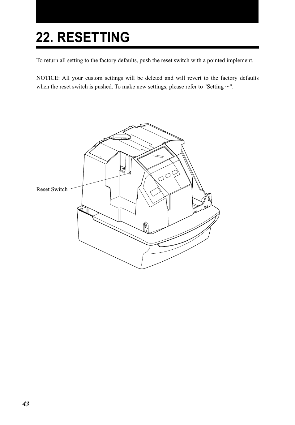 Resetting | Lathem 5000E Plus User Manual | Page 48 / 62