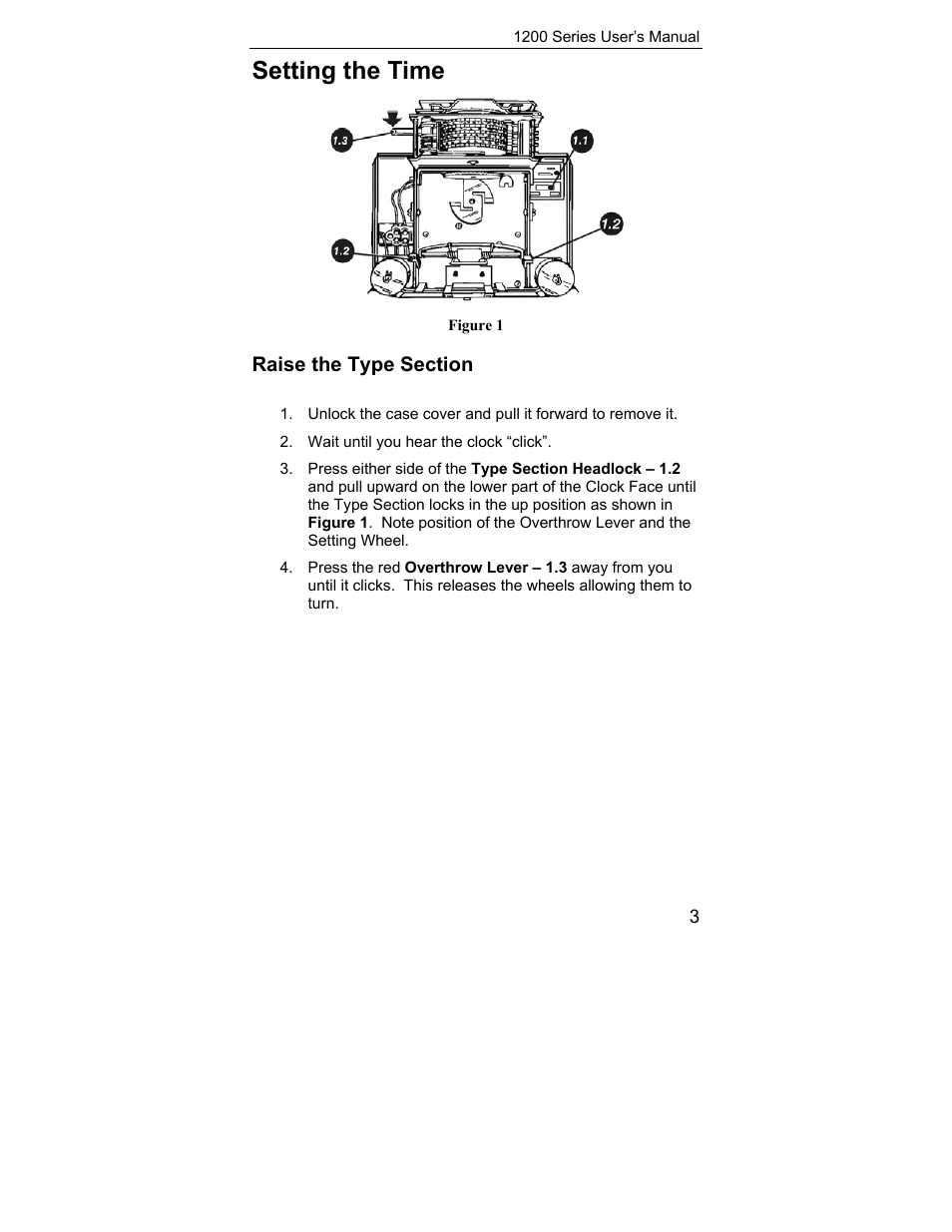 Setting the time | Lathem 1200 Series User Manual | Page 5 / 12