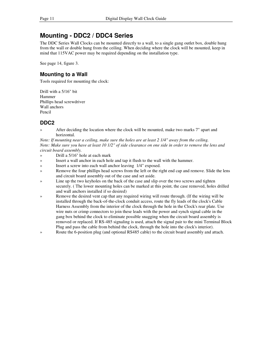 Mounting - ddc2 / ddc4 series | Lathem DDC2 User Manual | Page 17 / 63