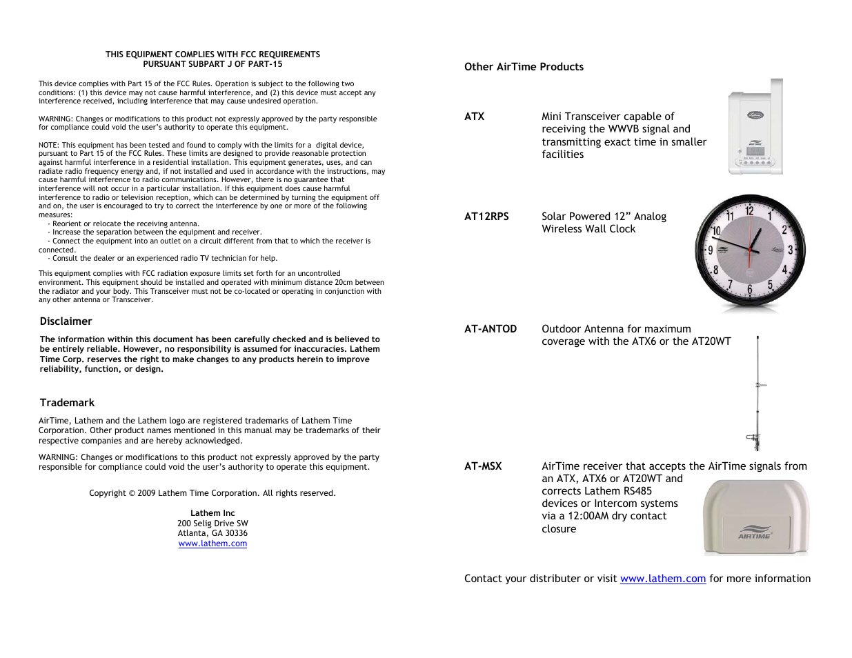 Lathem ATDDC4 User Manual | Page 2 / 8