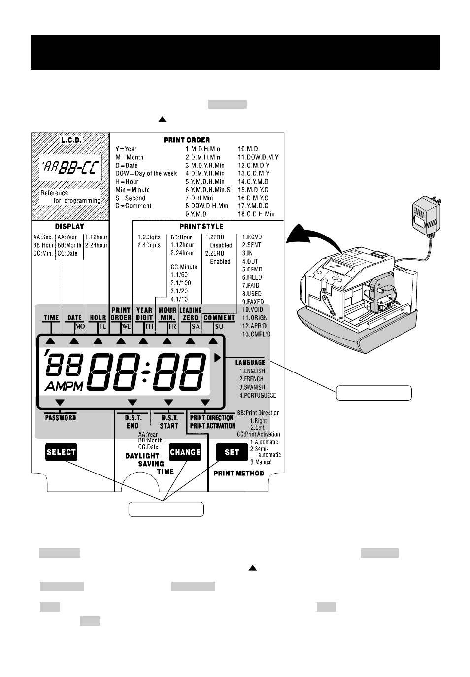 How to program the clock, Function of 3 control buttons | Lathem 1000E User Manual | Page 6 / 31