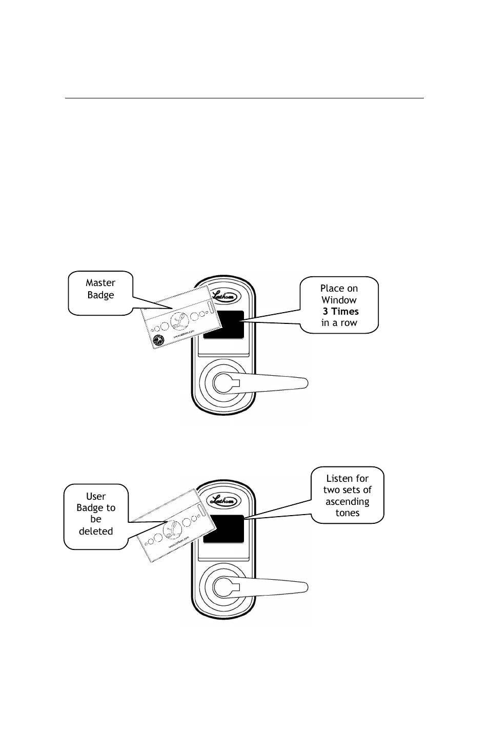 Deleting an individual badge only | Lathem LX100 User Manual | Page 12 / 32