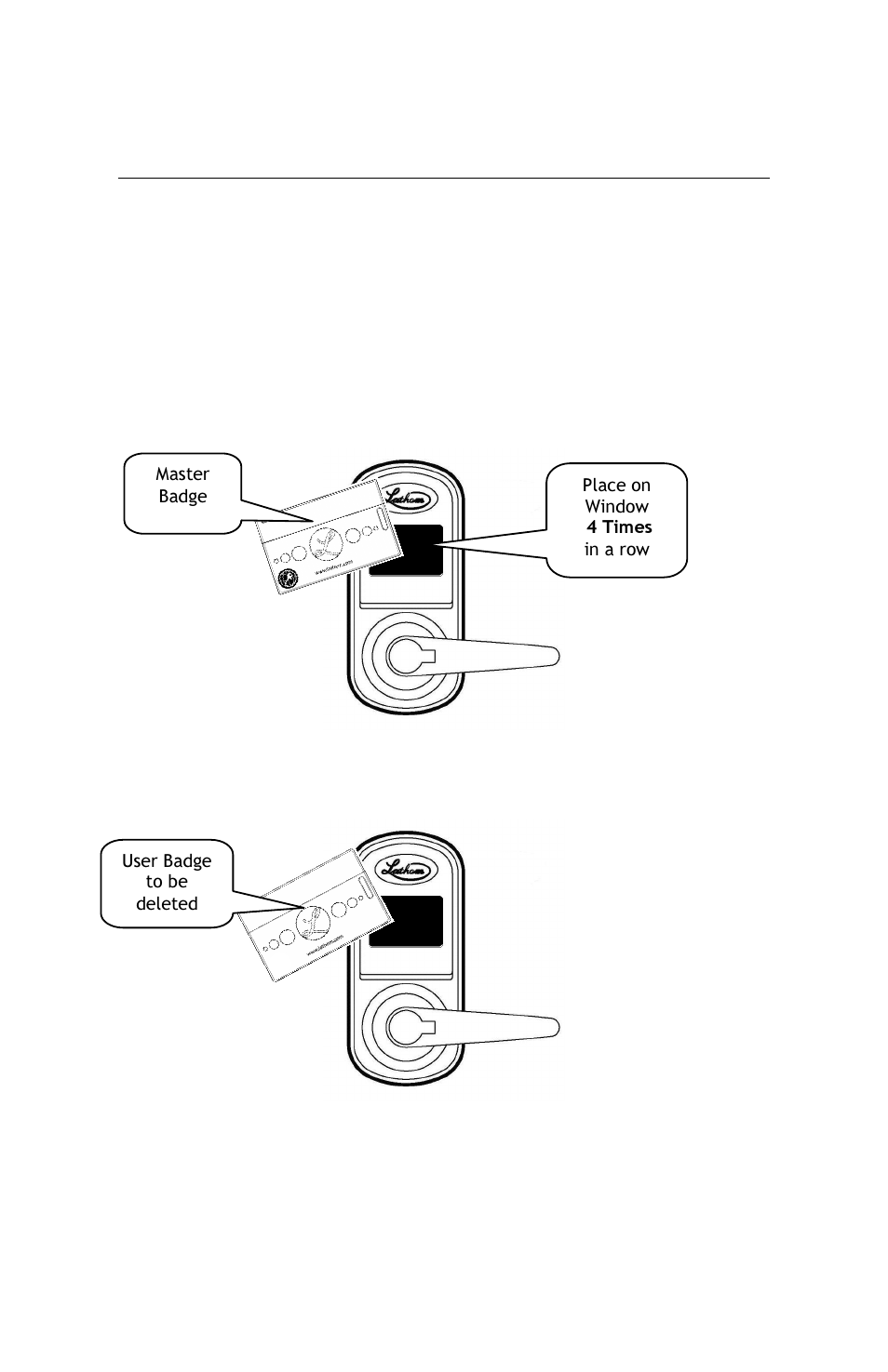 Deleting all user badges only | Lathem LX100 User Manual | Page 13 / 32
