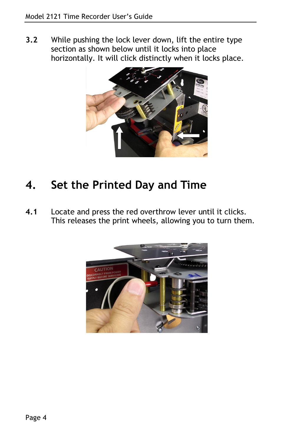 Set the printed day and time | Lathem 2121 User Manual | Page 6 / 16