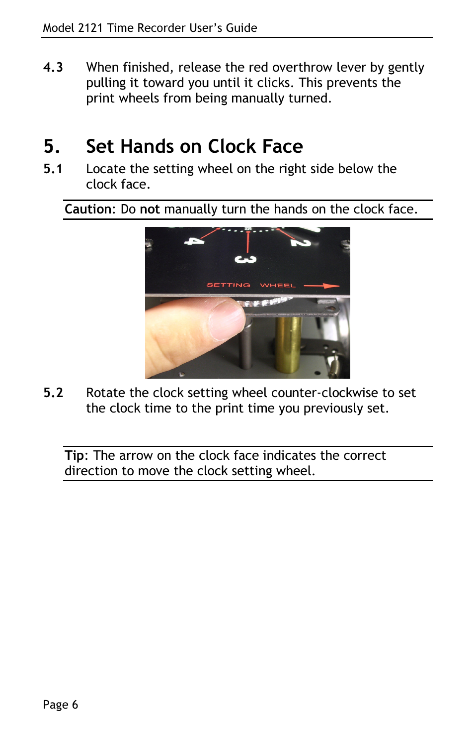 Set hands on clock face | Lathem 2121 User Manual | Page 8 / 16