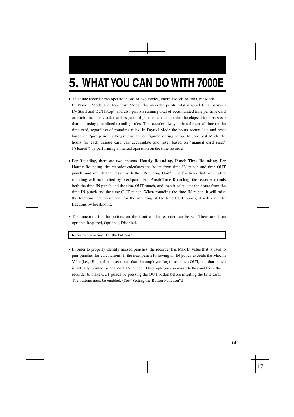 What you can do with 7000e | Lathem 7000E User Manual | Page 17 / 44