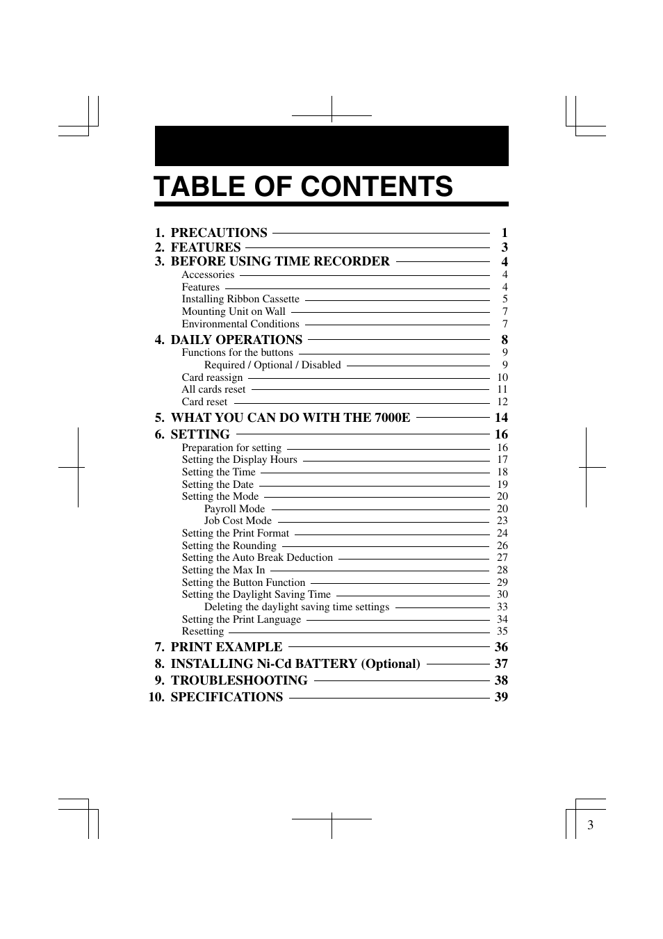 Lathem 7000E User Manual | Page 3 / 44